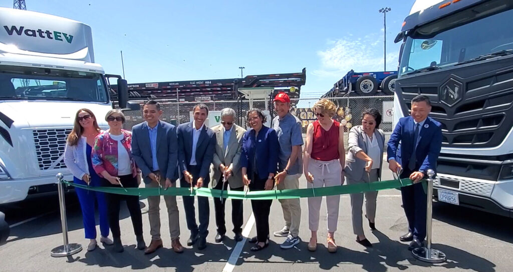 WattEV Ribbon Cutting Electric Truck Charging Station